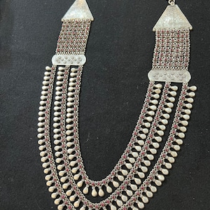 Vintage Pure 925 Silver Necklace/ Handcrafted Silver Necklace/ Statement Silver Necklace/ Indian Necklace/ Pure 925 Silver Jewellery
