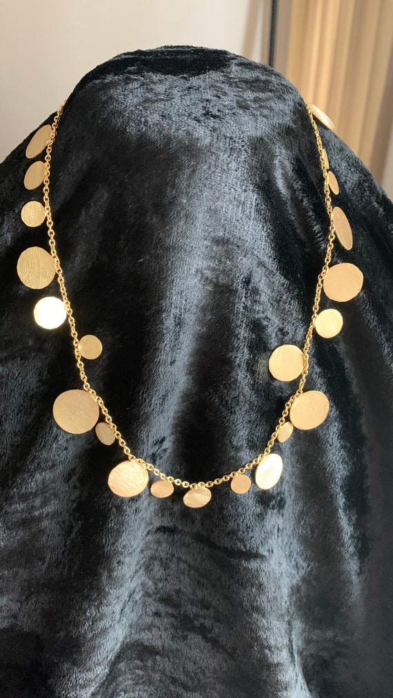 Designer Gold Disc Necklace Designer Necklace Handcrafted Necklace Statement Necklace Etsy Canada