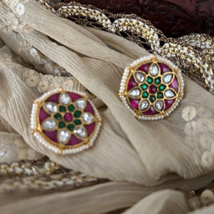 Elegant Kemp Studs/ South Indian Jewellery/ Indian Studs/ Kemp Stones Studs/ South Indian Bride/ Bridal Shower