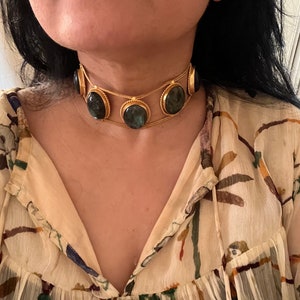 Statement Labradorit Choker / Unikt smycke / Indiskt Choker