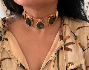 Statement Labradorite Choker / One of a kind Jewellery/ Indian Choker