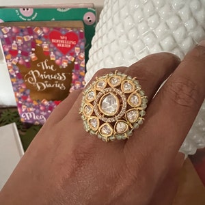 Ungeschnittener Kundan Brautring / Ehering / Brautring / indischer Ring / indischer Kundan Schmuck / Bollywood Ring / Cocktailring