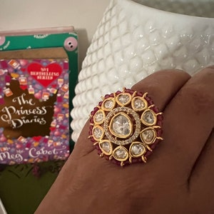 Ungeschnittener Kundan Brautring / Ehering / Brautring / indischer Ring / indischer Kundan Schmuck / Bollywood Ring / Cocktailring