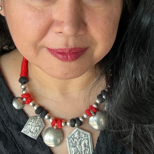 Tribal Pendant Thread Necklace