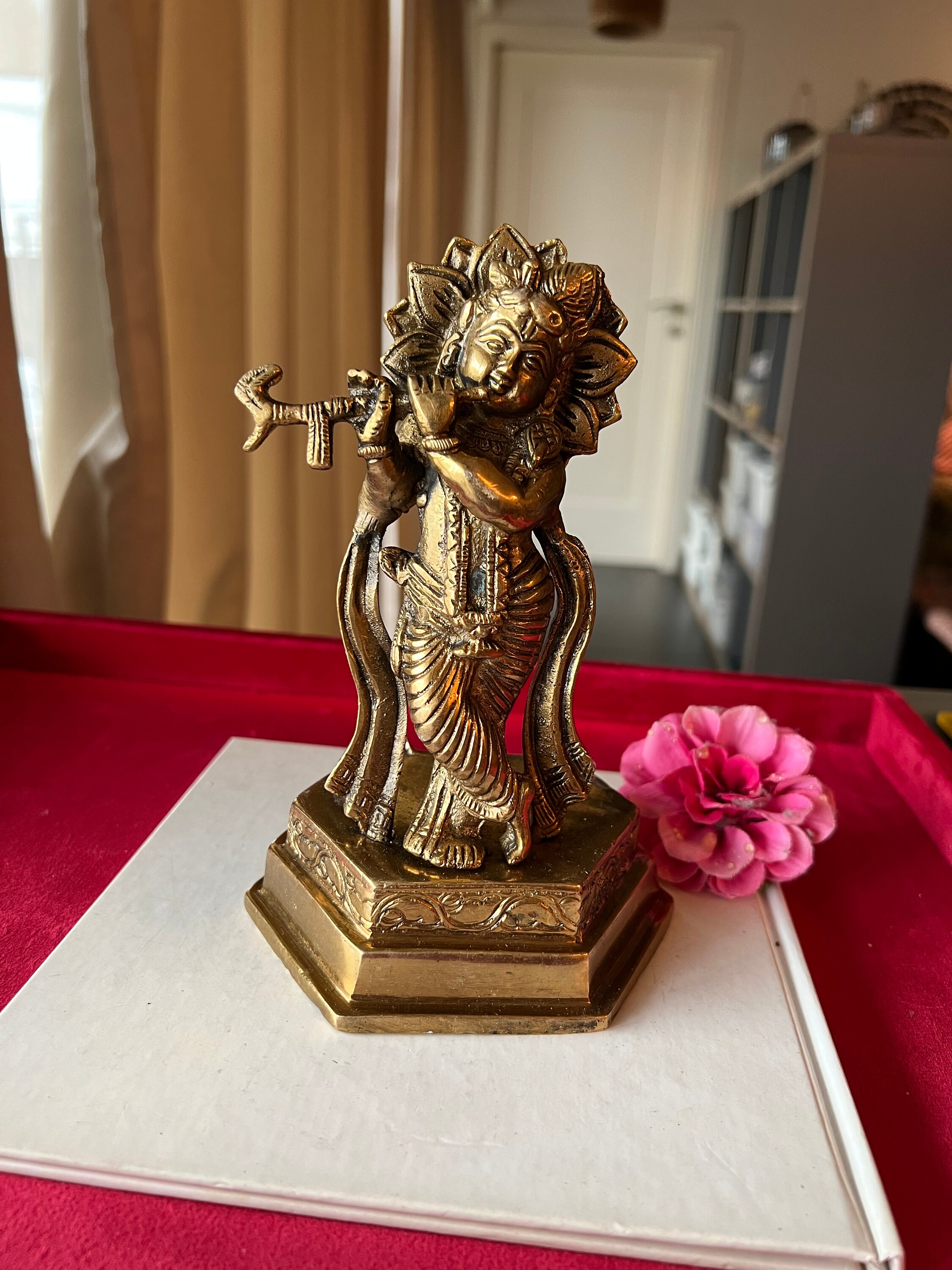 真鍮のクリシュナ像 - 神の愛と知恵 - Etsy 日本