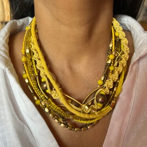 Tribal Beaded Necklace/ Statement Necklace