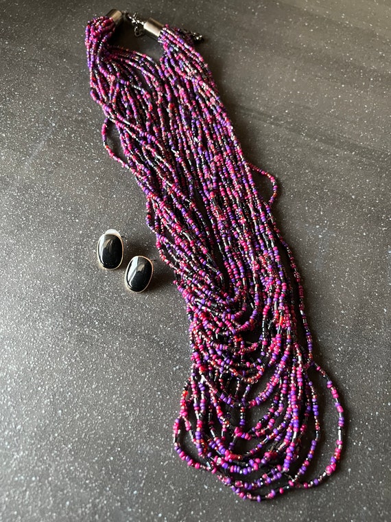 SAGEGASAGE☆Asymmetry Necklace Asymmetric Beaded Necklace With Stone Studs - Etsy