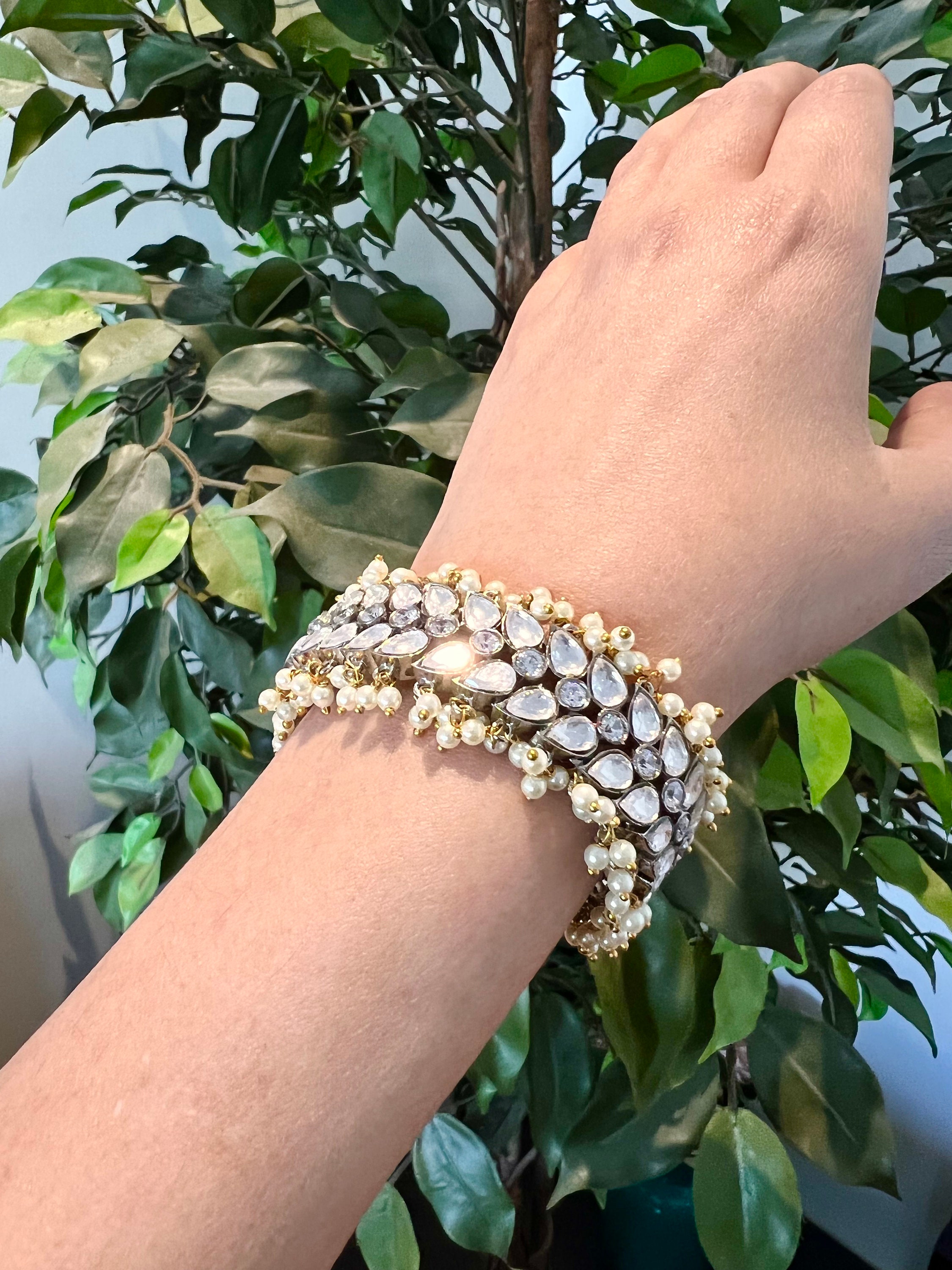 SHIVKA Scintillating Faux Diamond Bracelet/ Wedding Jewellery/ Etsy