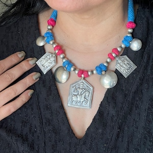 Tribal Pendant Thread Necklace