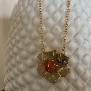 Designer Natural Gemstones PendantNecklace/ Prong Setting Necklace