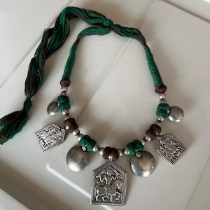 Tribal Pendant Thread Necklace