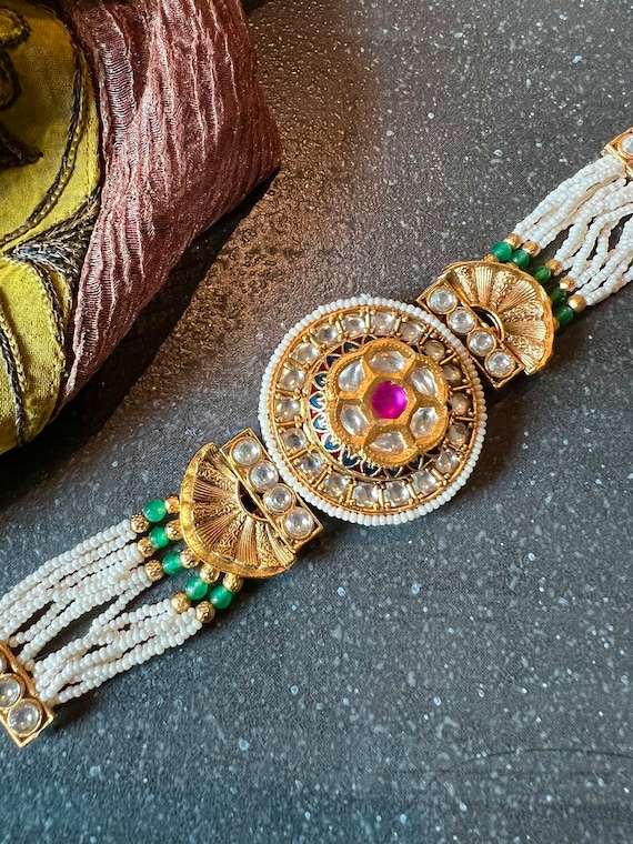Pachi kundan bangle /bracelet gold drops JENNA – Bawaries