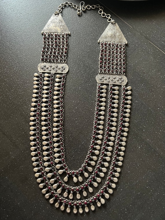 Vintage Pure 925 Silver Necklace Handcrafted Silver Necklace Statement Silver Necklace Indian Necklace Pure 925 Silver Jewellery