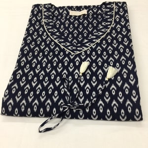 Indian Print Cotton Kaftan/ Loungewear/ Resort Wear/ Cotton Kaftan/ Sleep Wear/ Night Wear/ Kaftan Dress