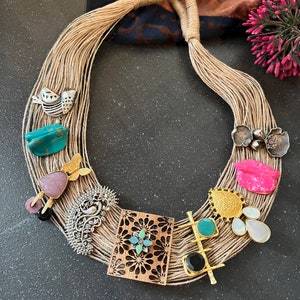 Beaded Party Wear Jute Necklace