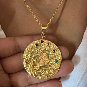 Steinbock Anhänger Halskette / Designer Halskette / Sternzeichen Halskette / Handgefertigte Halskette / Stil Halskette