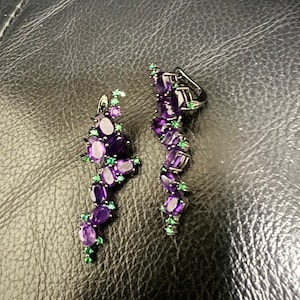 Minimalist 925 Silver Amethyst Earrings