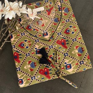 Indian Print Cotton Kaftan/ Loungewear/ Resort Wear/ Cotton Kaftan/ Sleep Wear/ Night Wear/ Kaftan Dress