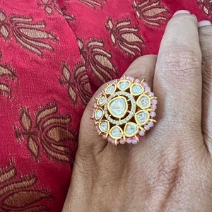 Ungeschnittener Kundan Brautring / Ehering / Brautring / indischer Ring / indischer Kundan Schmuck / Bollywood Ring / Cocktailring