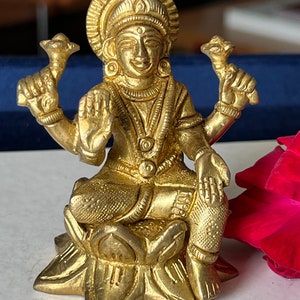 Brass Laxmi Sculpture - Goddess of Wealth and Prosperity