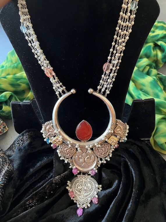 Statement Fusion Long Necklace/ Indian Necklace/ Handcrafted