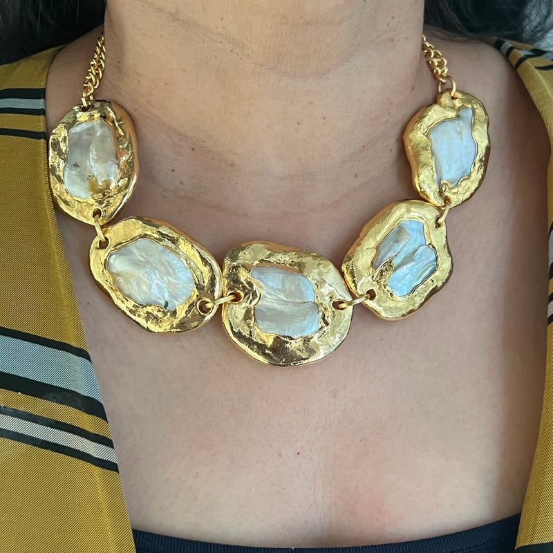 Antique Rings & Pearls Statement Necklace