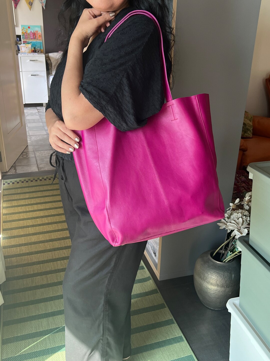 Retro Soft Genuine Leather Large Capacity Tote Bag