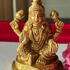 Brass Laxmi Sculpture - Goddess of Wealth and Prosperity