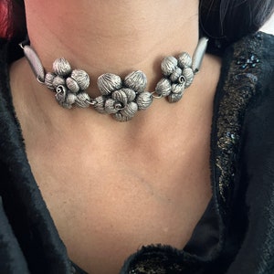Flower Choker Necklace/ Indian Choker/Turquoise Choker/ Statement Choker/ Indian Jewellery/ Handcrafted Choker