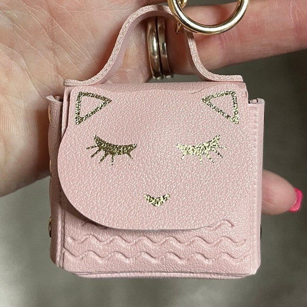 Cute Owl, Flowers or Cat PU Leather Keychain - Perfect Car Pendant Keyring Ornament Bag Purse Charm Accessory