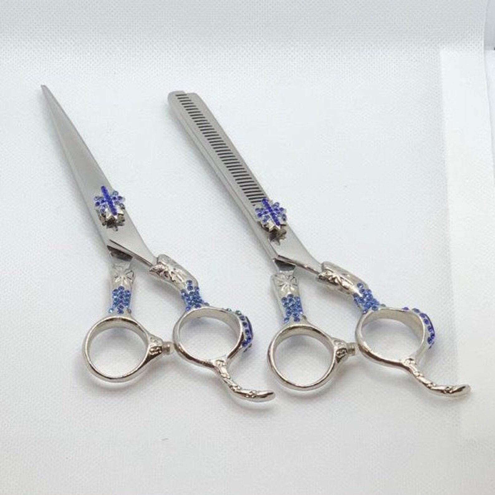 Professional Fancy Barber Scissor Set Japanese Shear Blue Etsy
