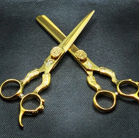 Professional Barber Scissor Set Cutting and Thinning in Etsy