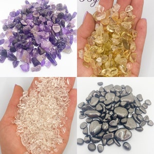 Crystal chips, amethyst, mini citrine stones, hematite, clear Quartz, gemstone chips, crystals for crafting, natural undrilled