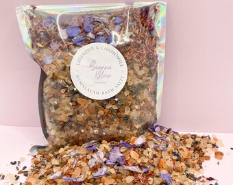 Lavender bath salts, bath salts, relaxation gifts, bath petals, lavender gifts, letterbox gift, gifts for her, self care gift