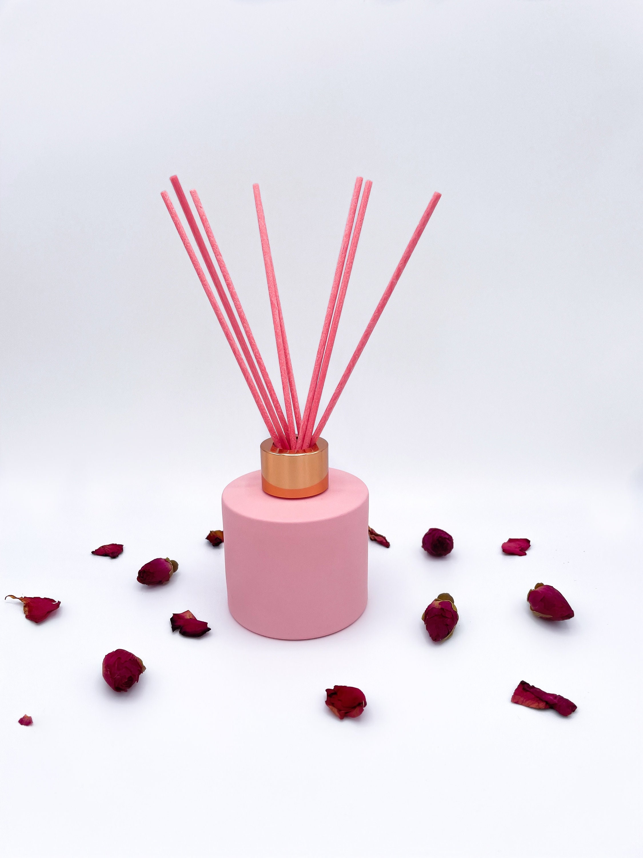 Rosa Reed Diffusor, Raumduft, Geschenk für sie, leere Reed Diffusor Flaschen,  rosa Schilf, mädchenhafter Wohndekor, rosa Dekor -  Österreich