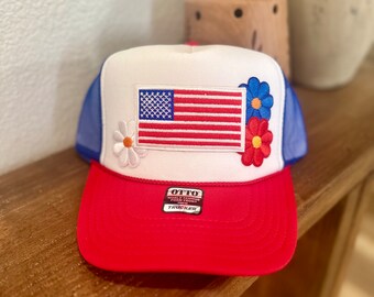 Patch-Trucker-Mütze | Trucker-Mütze | individuelle Trucker-Mütze | Trucker | benutzerdefiniert | patriotisch | Amerika