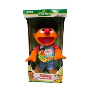 Tyco Sesame Street Talking Farmer Ernie Doll - Press Tummy To Hear &quot;Old MacDonald&quot; Song Ages 18+ Months