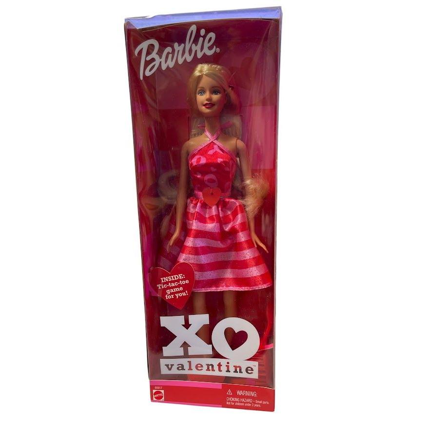 Barbie XO Valentine Doll With Tic-tac-toe Game Red Striped Dress