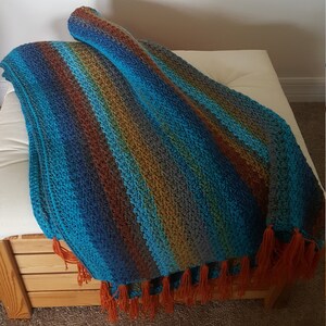 Crochet Multi-color, Mandala Throw,  Crochet Gift for Home, Multi-color Blanket 60x50&quot;, Afghan for All Decor, Crochet Gifts for Mom