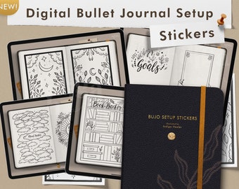 Digital Bullet Journal Setup Stickers, Goodnotes Stickerbook, Digital Bujo, Bullet Journal Template, Goodnotes Stickers, Digital Stickerbook