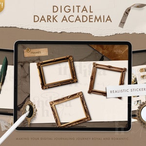 Dark Academia Realistic Digital Stickers, GoodNotes Stickers, Digital Journal, Digital Bullett Journal Stickers