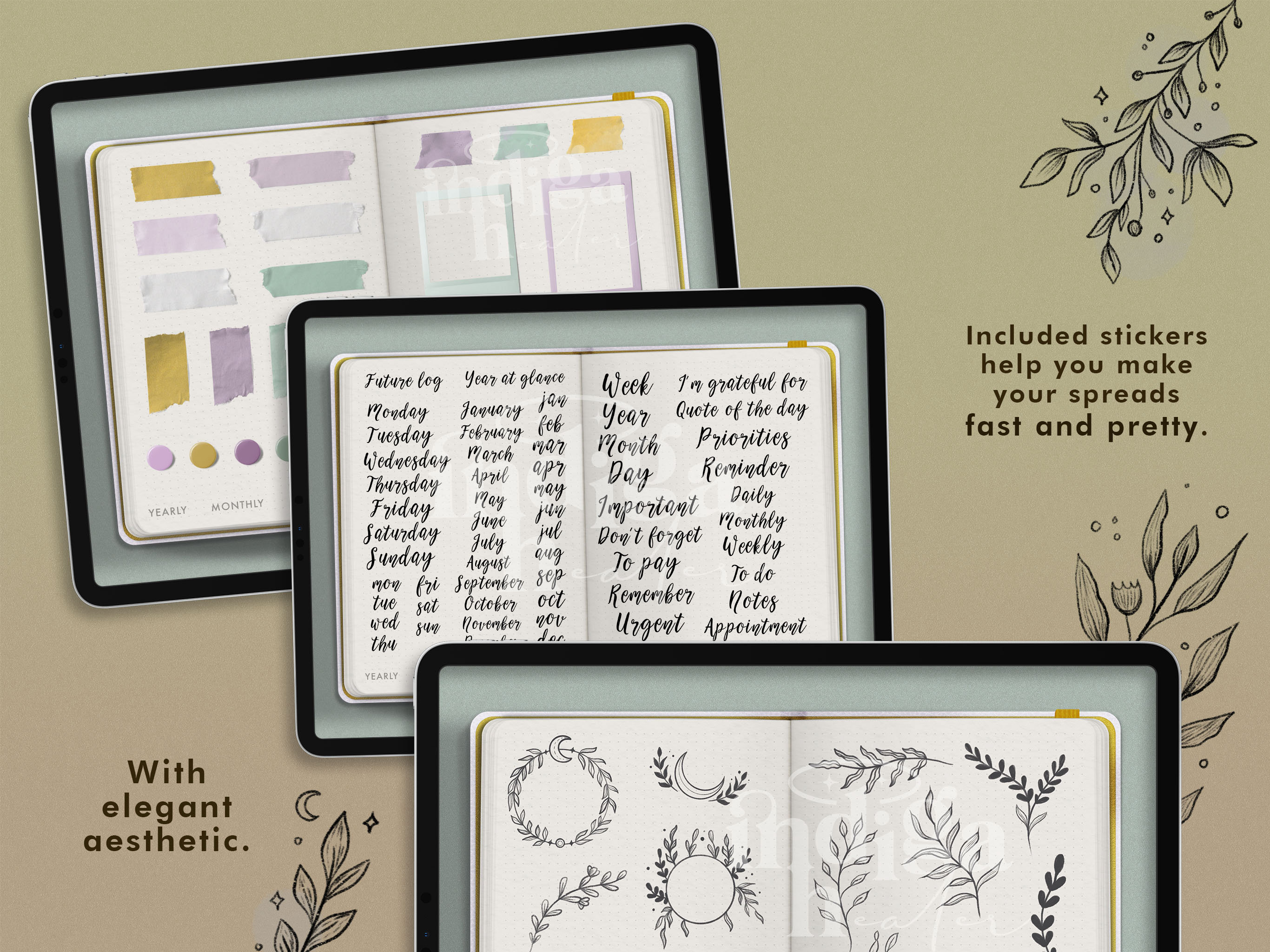 Flower Whispers Digital Bullet Journal, Goodnotes Planner (PDF) - Etsy