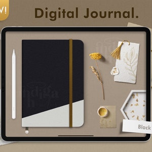 Digital Journal Black, Goodnotes Planner, Undated Digital Planner, Digital Bujo, Digital Stickerbook, Digital Bullet Journal