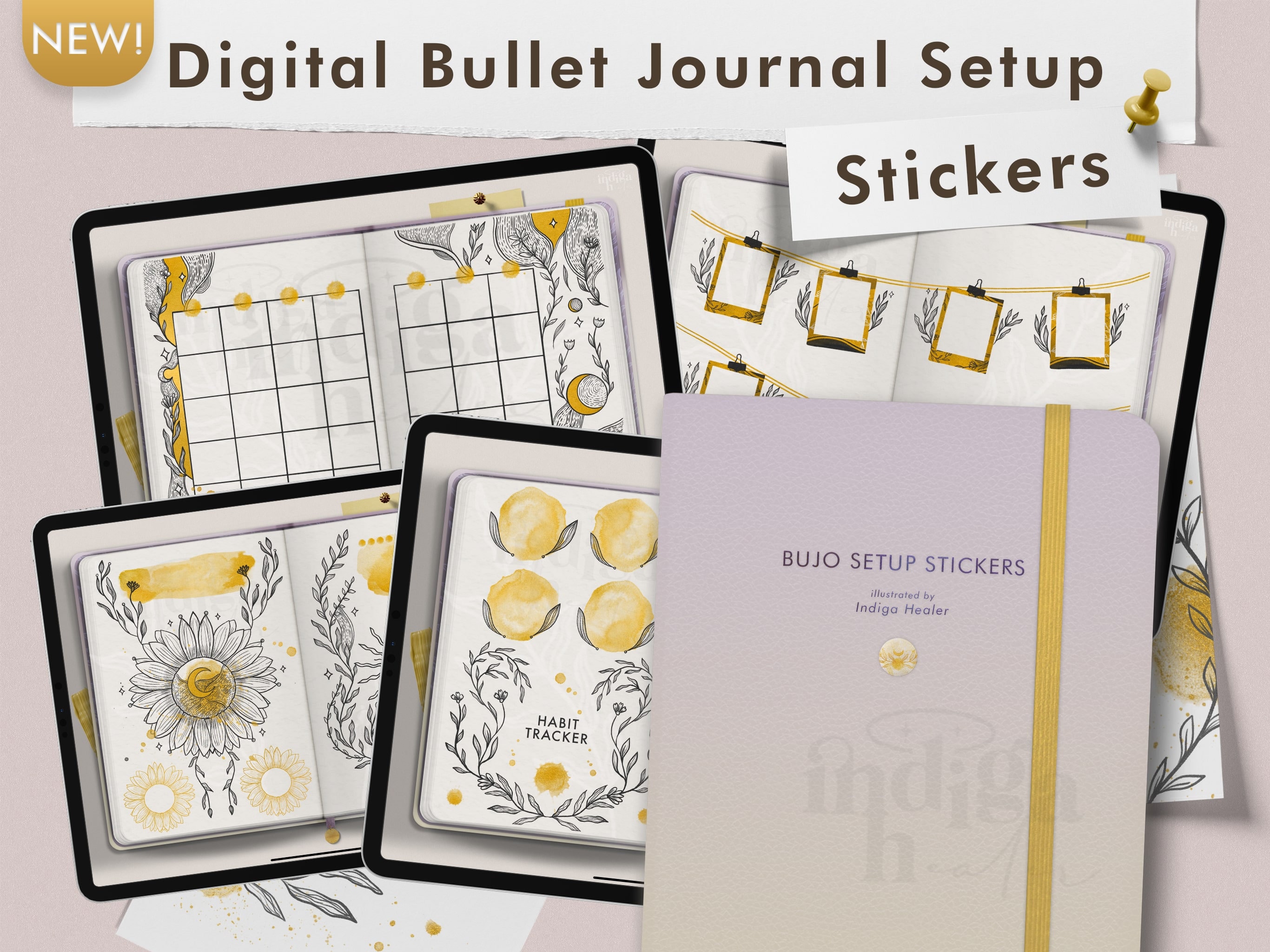Journal Essential Stencil Set, Planner Stencil, Circle Chart Grid Chart  Stencils Fits A5 Journal & Regular TN 