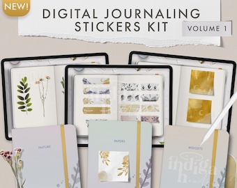 Digital Journaling Stickers Kit, Goodnotes Stickerbook, Digital Bujo, Digital Stickerbook, Digital Journal, Digital Washi Tape