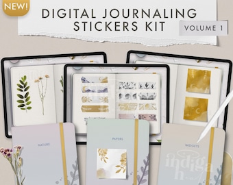 Digital Journaling Stickers Kit, Goodnotes Stickerbook, Digital Bujo, Digital Stickerbook, Digital Journal, Digital Washi Tape