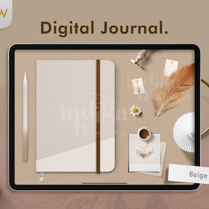 Digital Journal Beige, Goodnotes Planner, Undated Digital Planner, Digital Bujo, Digital Stickerbook, Digital Bullet Journal