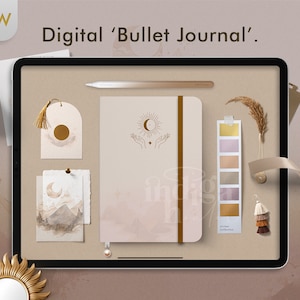 Digital &#39;Bullet&#39; Journal Soft Echoes, Goodnotes Planner, Undated Digital Planner, Digital Bujo, Digital Stickerbook, Digital Journal