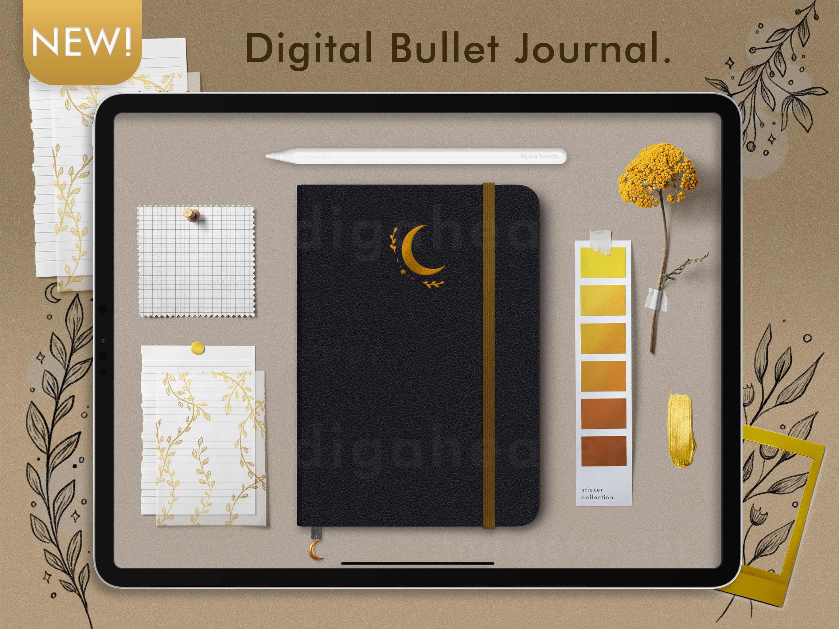 Digital Bullet Journal Moon Secrets Goodnotes Planner Etsy Australia