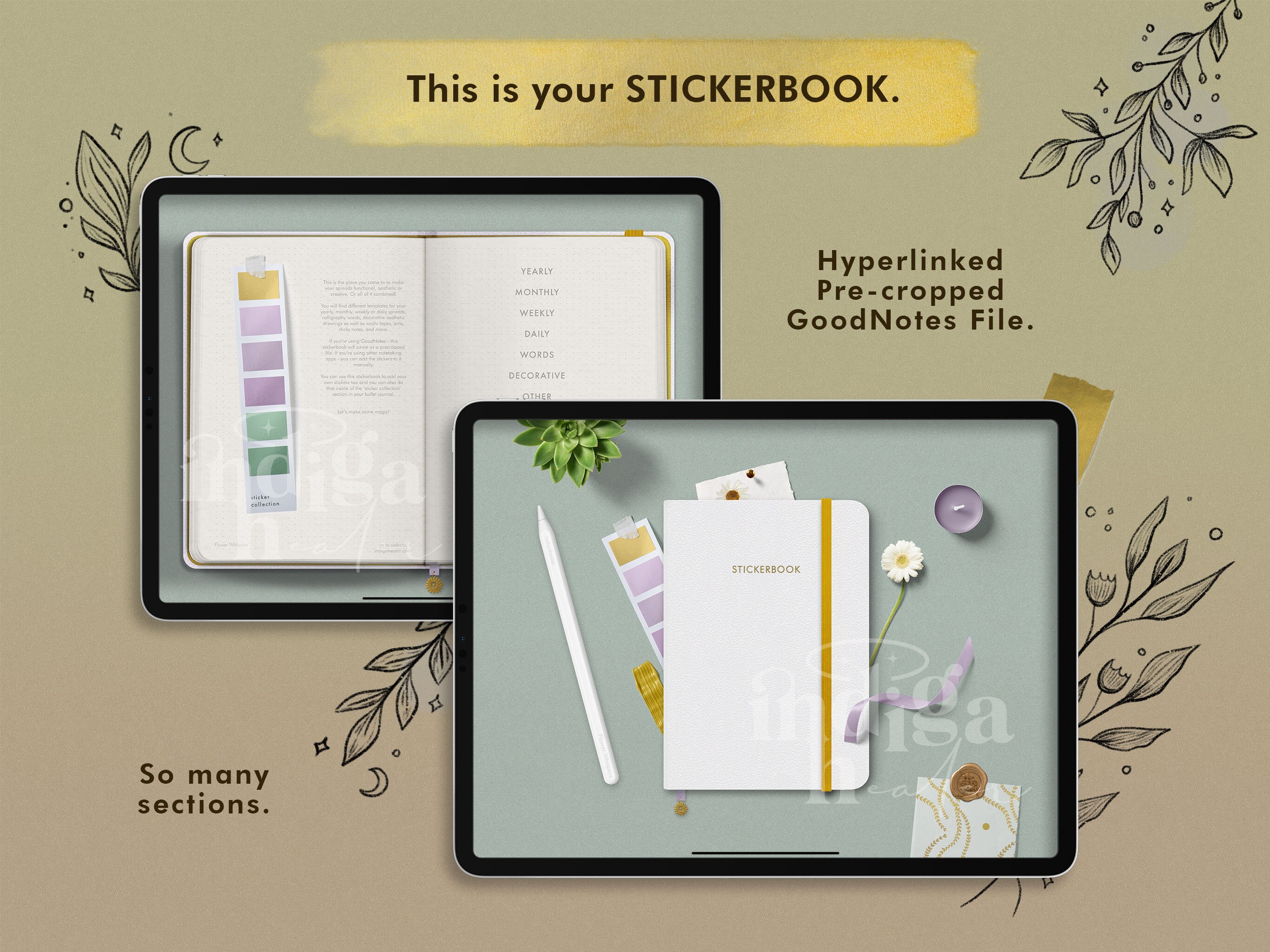 Flower Whispers Digital Bullet Journal, Goodnotes Planner (PDF) - Etsy
